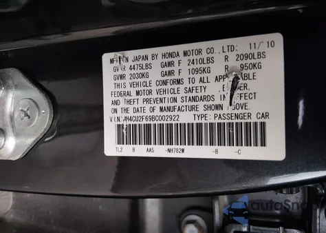 2011 Acura Tsx 2.4 z USA, uszkodzony, nr VIN JH4CU2F69BC002922